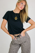 Black / S Effortless Crew Neck Tee - Madison and Mallory