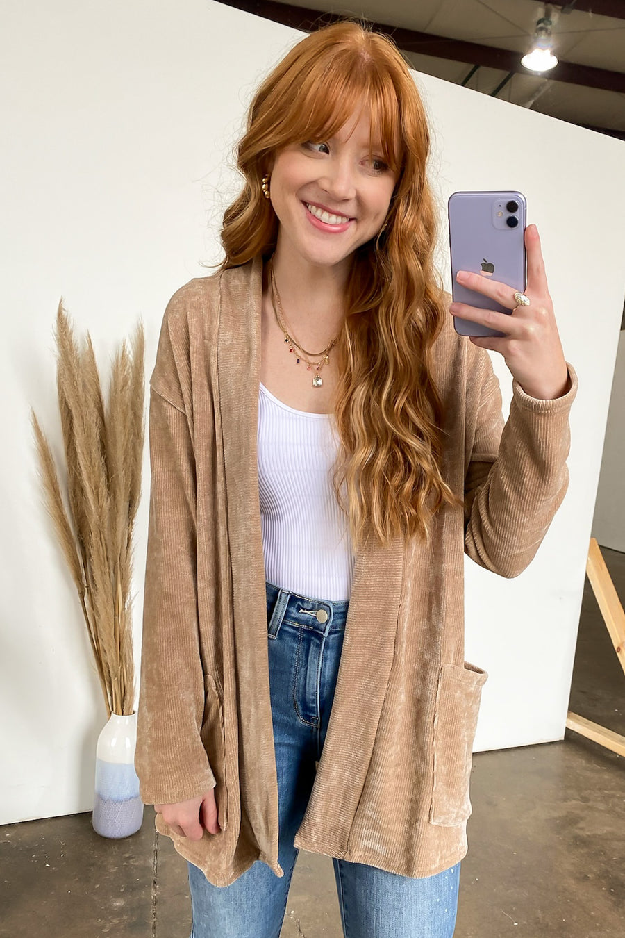 Taupe / S Effortlessly Aesthetic Chenille Knit Cardigan - FINAL SALE - Madison and Mallory