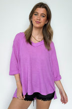 Elara Waffle Knit Exposed Seam Top - FINAL SALE - Madison and Mallory