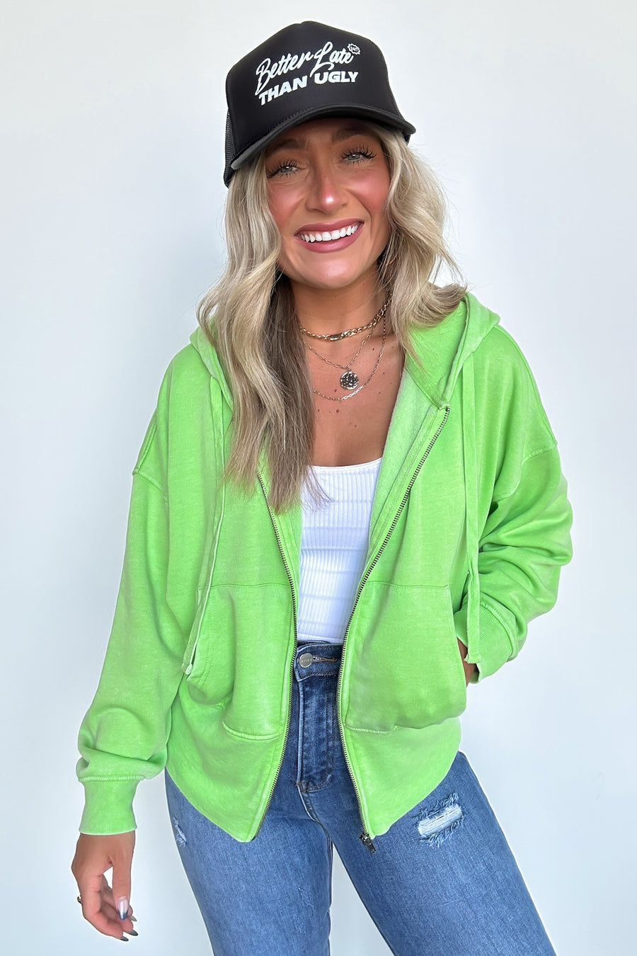  Elaynah Fleece Tapered Hoodie Jacket - BACK IN STOCK - Madison and Mallory