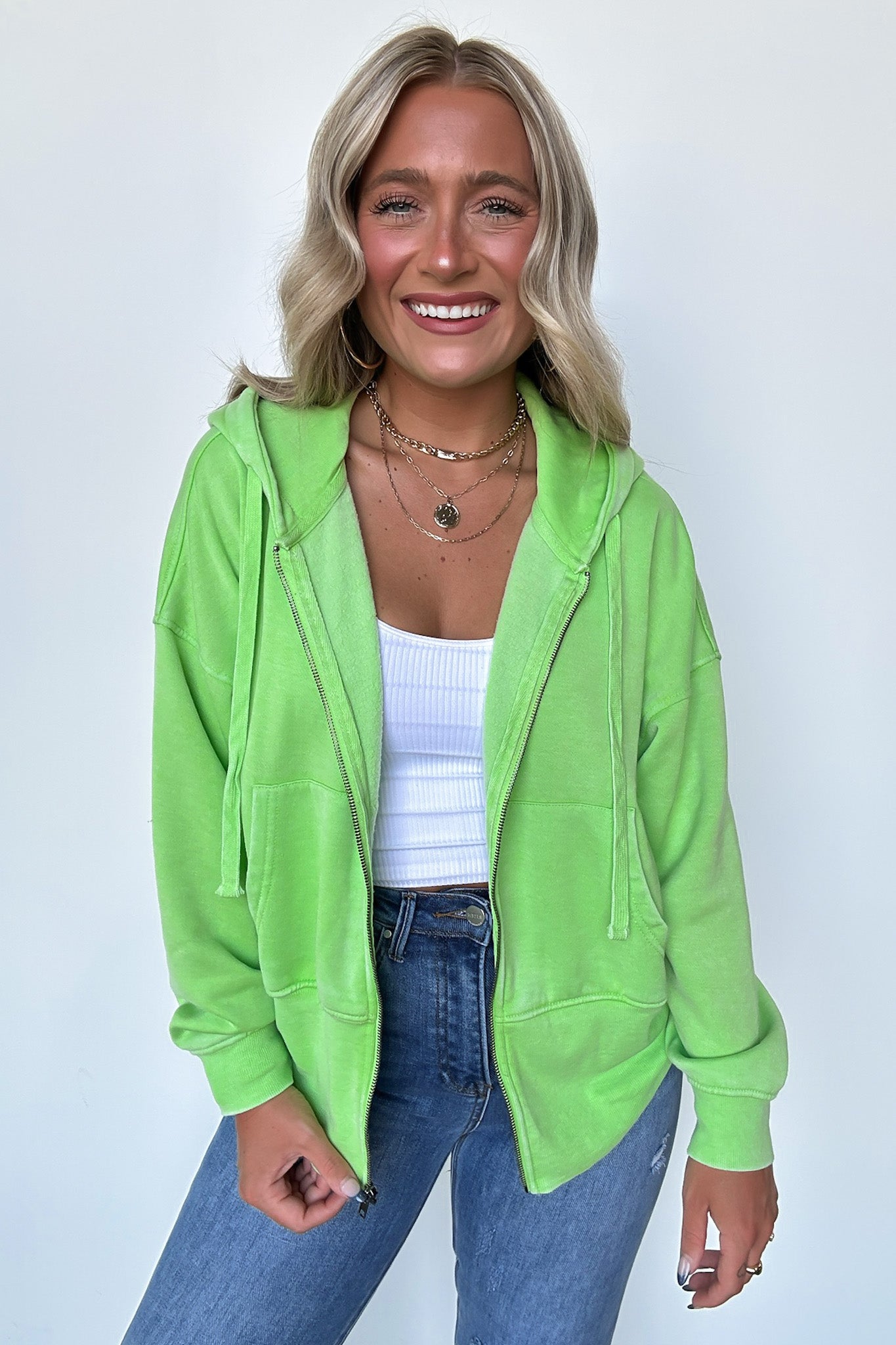  Elaynah Fleece Tapered Hoodie Jacket - BACK IN STOCK - Madison and Mallory