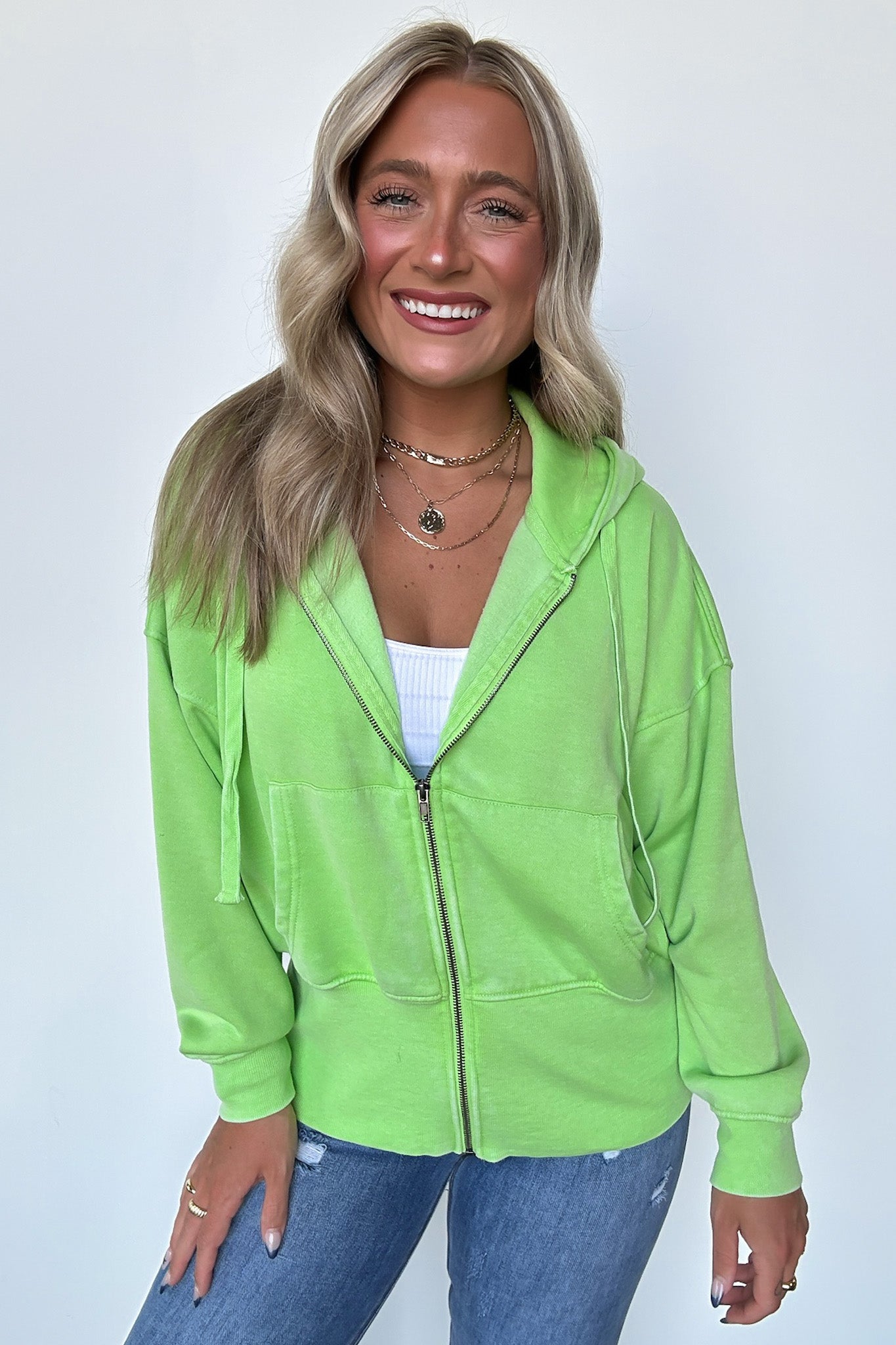  Elaynah Fleece Tapered Hoodie Jacket - BACK IN STOCK - Madison and Mallory