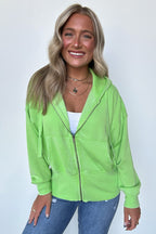 Elaynah Fleece Tapered Hoodie Jacket - FINAL SALE - Madison and Mallory