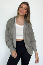 Elaynah Fleece Tapered Hoodie Jacket - FINAL SALE - Madison and Mallory