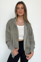Elaynah Fleece Tapered Hoodie Jacket - FINAL SALE - Madison and Mallory