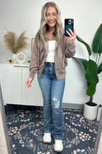  Elaynah Fleece Tapered Hoodie Jacket - BACK IN STOCK - Madison and Mallory