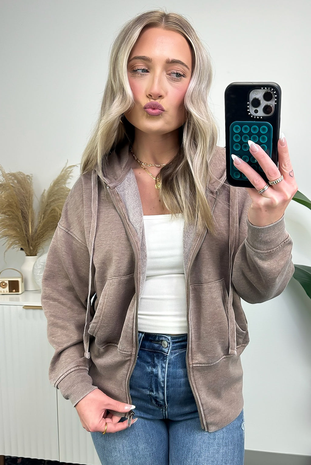  Elaynah Fleece Tapered Hoodie Jacket - BACK IN STOCK - Madison and Mallory