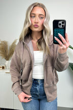  Elaynah Fleece Tapered Hoodie Jacket - BACK IN STOCK - Madison and Mallory