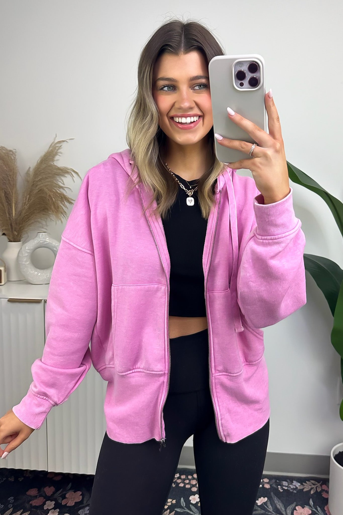 Elaynah Fleece Tapered Hoodie Jacket - FINAL SALE · Madison + Mallory