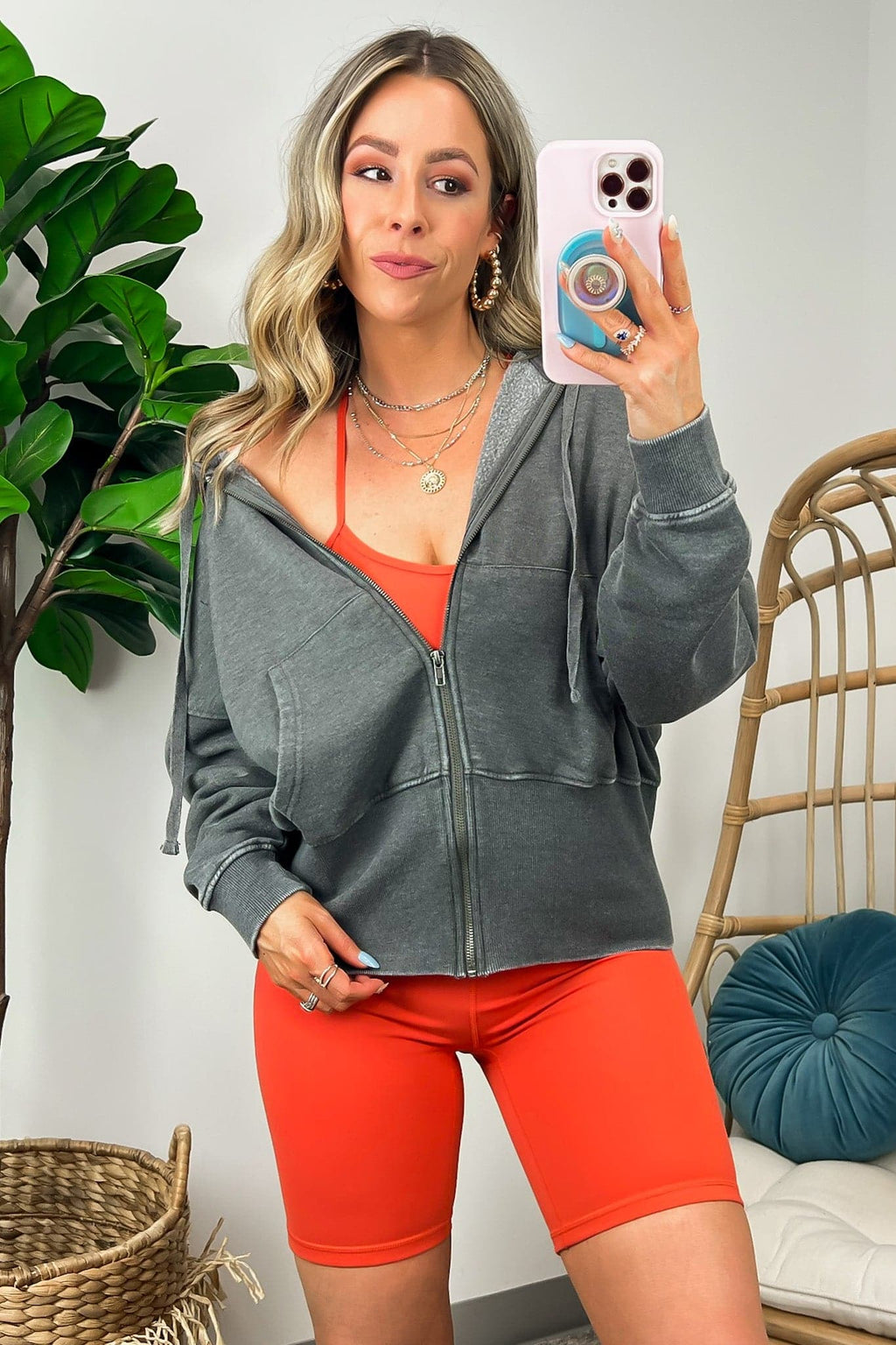  Elaynah Fleece Tapered Hoodie Jacket - BACK IN STOCK - Madison and Mallory