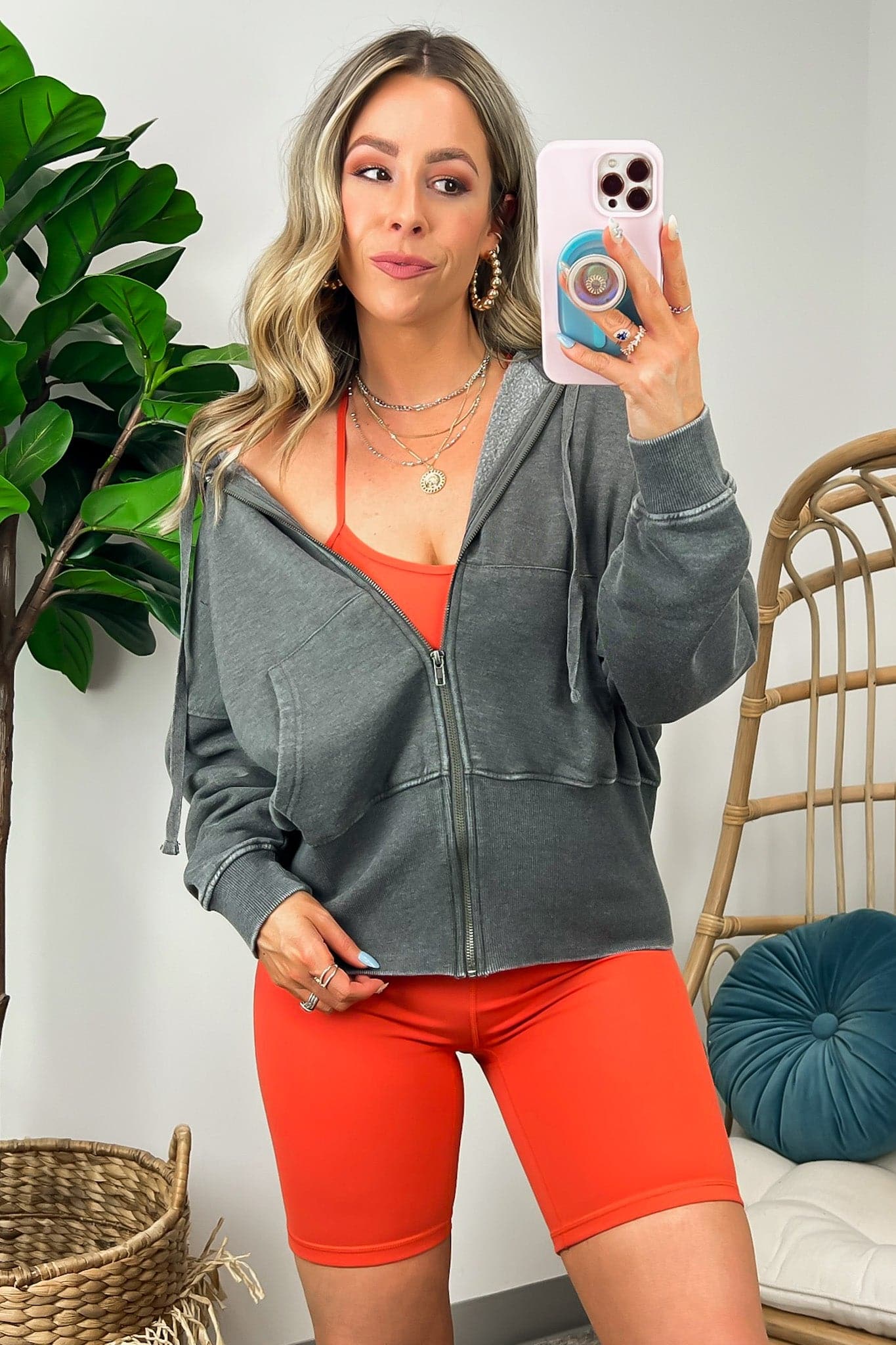  Elaynah Fleece Tapered Hoodie Jacket - BACK IN STOCK - Madison and Mallory