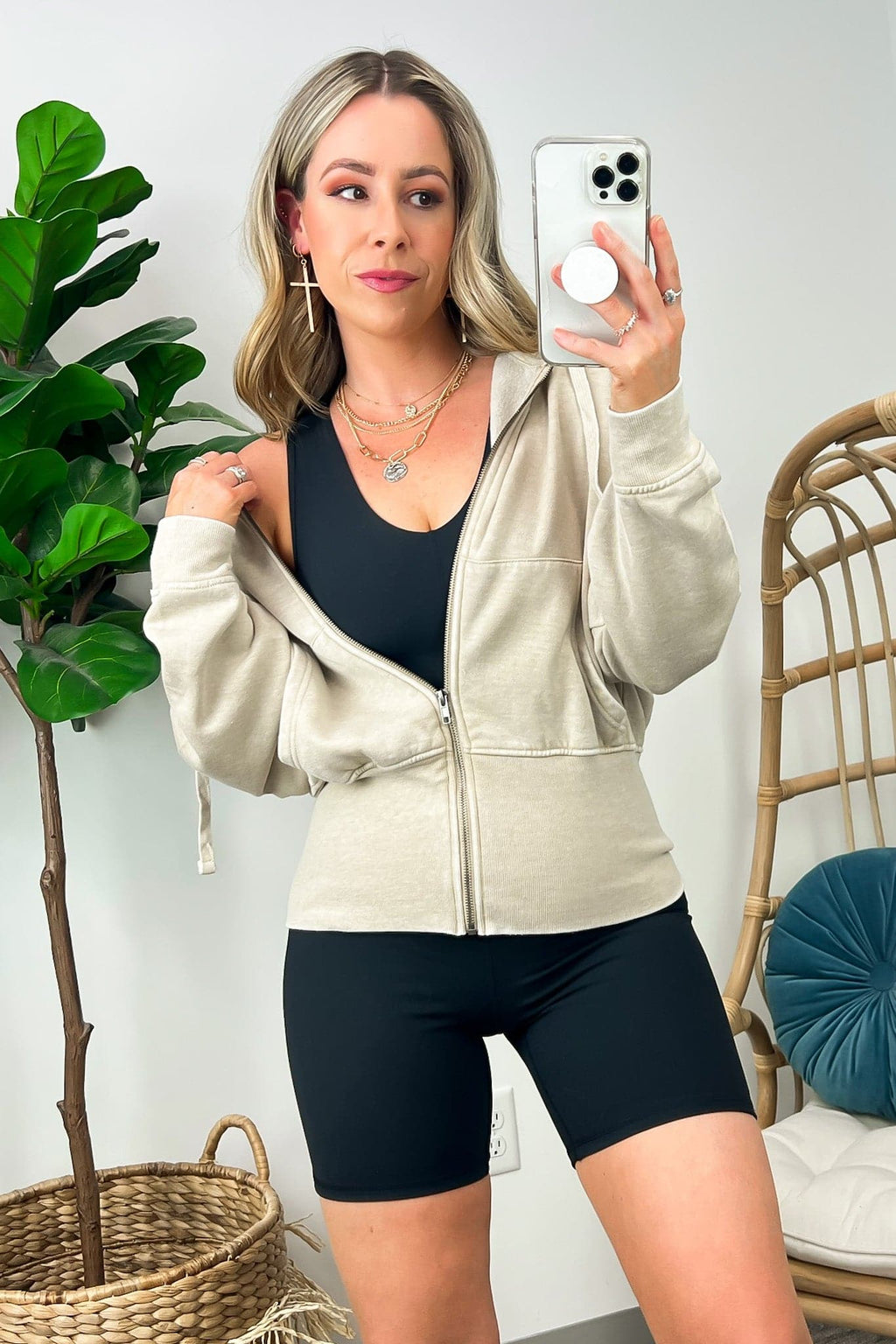  Elaynah Fleece Tapered Hoodie Jacket - BACK IN STOCK - Madison and Mallory