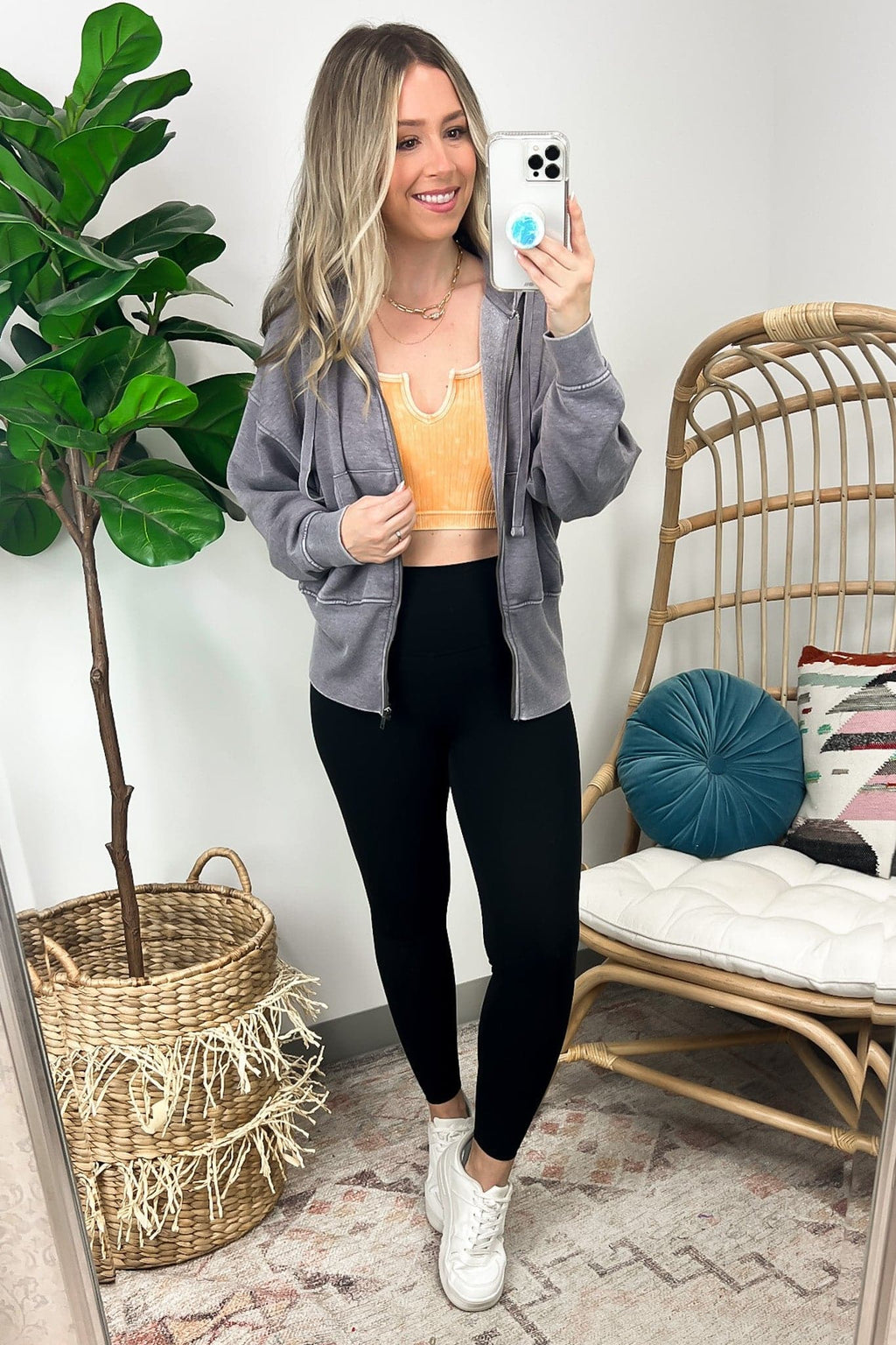 Elaynah Fleece Tapered Hoodie Jacket - FINAL SALE - Madison and Mallory
