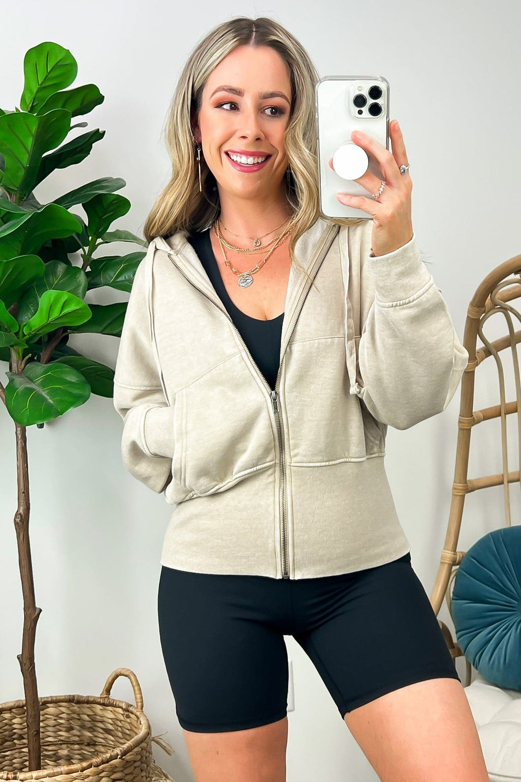  Elaynah Fleece Tapered Hoodie Jacket - BACK IN STOCK - Madison and Mallory