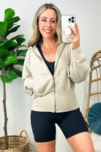  Elaynah Fleece Tapered Hoodie Jacket - BACK IN STOCK - Madison and Mallory