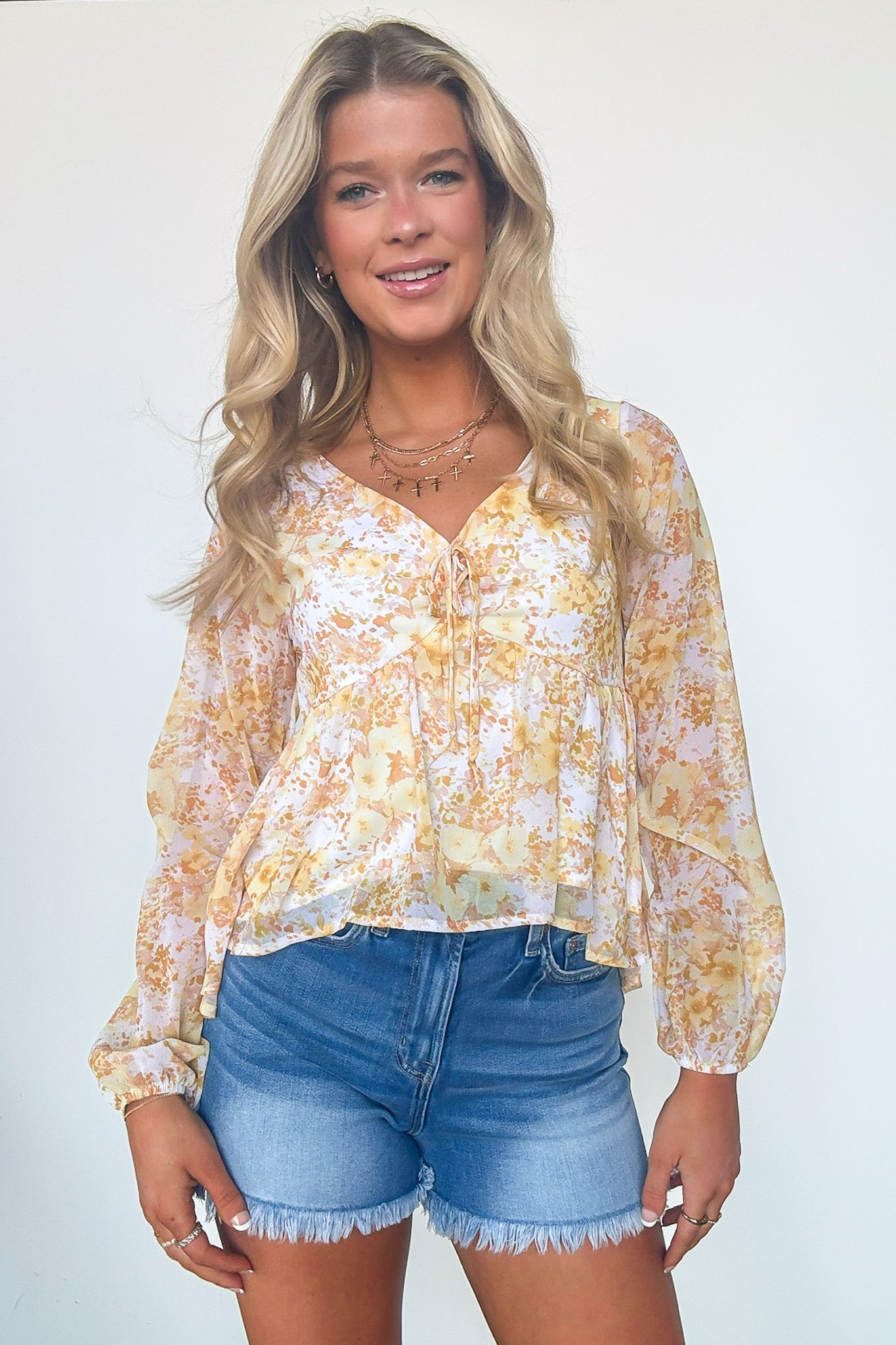 Elegant Ease Floral Print Swing Top - Madison and Mallory