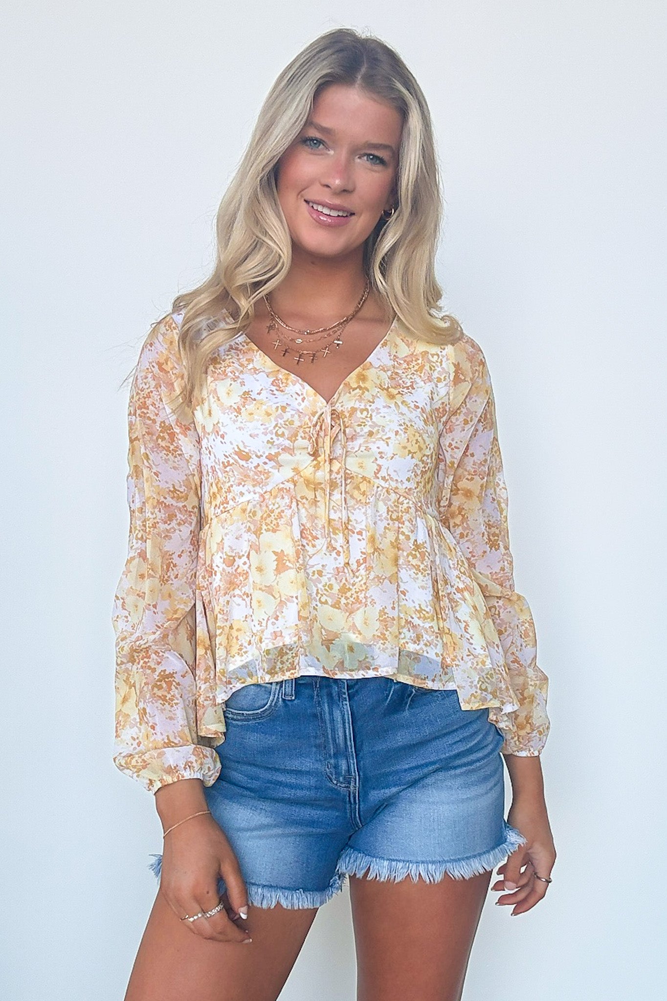  Elegant Ease Floral Print Swing Top - Madison and Mallory