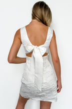 Elegant Charm Jacquard Bow Back Dress - Madison and Mallory