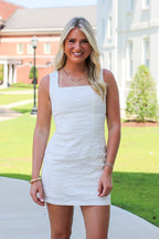 Elegant Charm Jacquard Bow Back Dress - Madison and Mallory