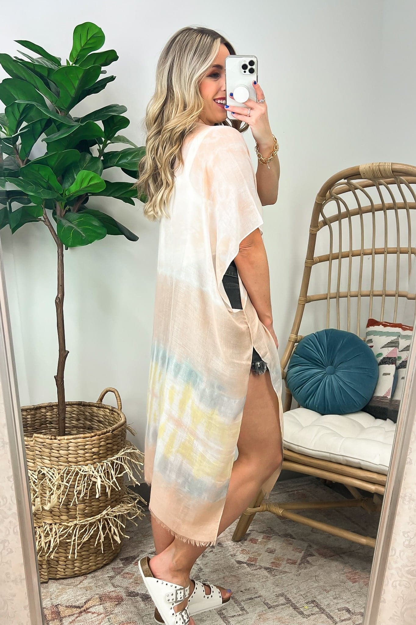  Elentiya Tie Dye Flowy Kimono - FINAL SALE - Madison and Mallory