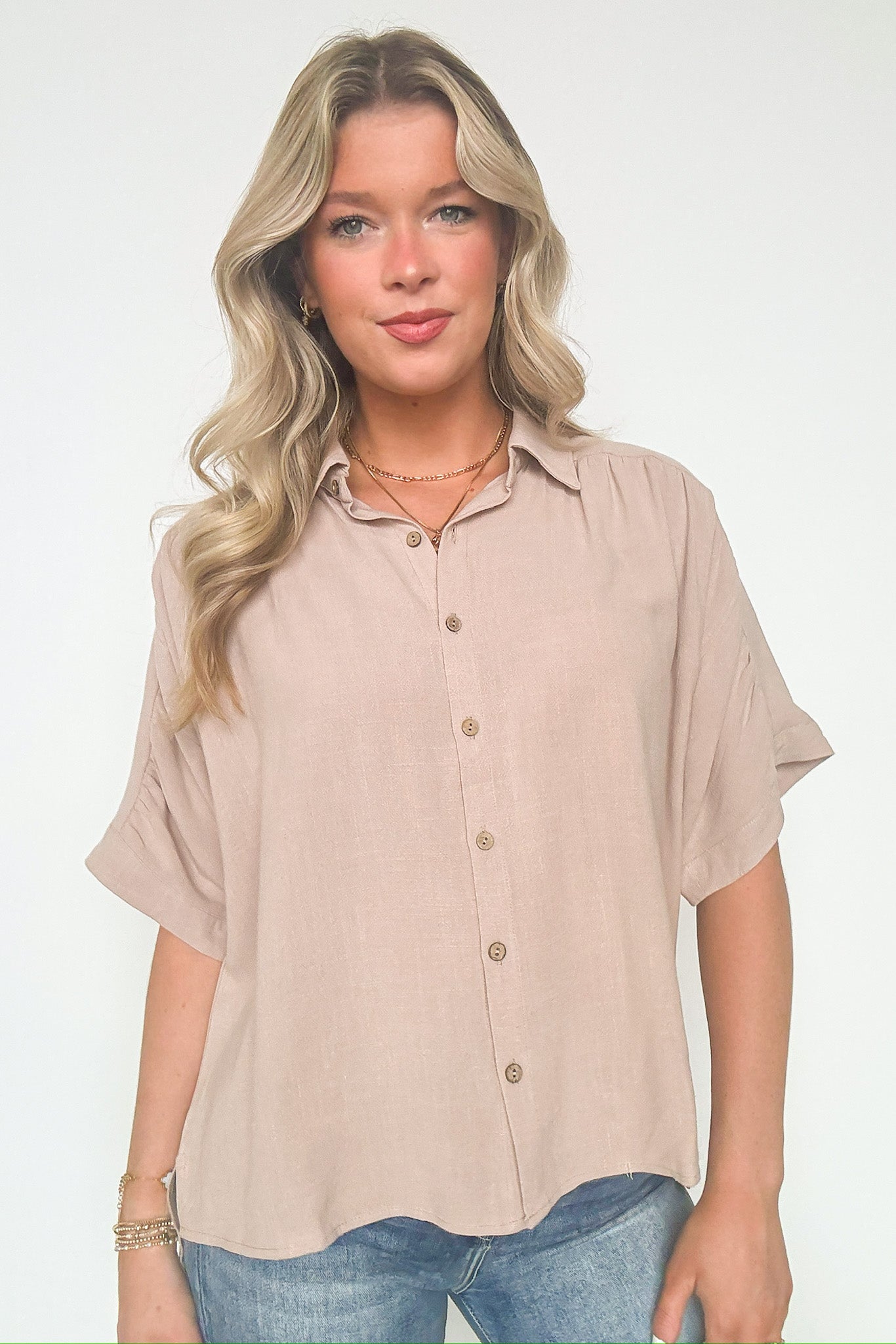  Elevated Decision Linen Button Down Top - BACK IN STOCK - Madison and Mallory