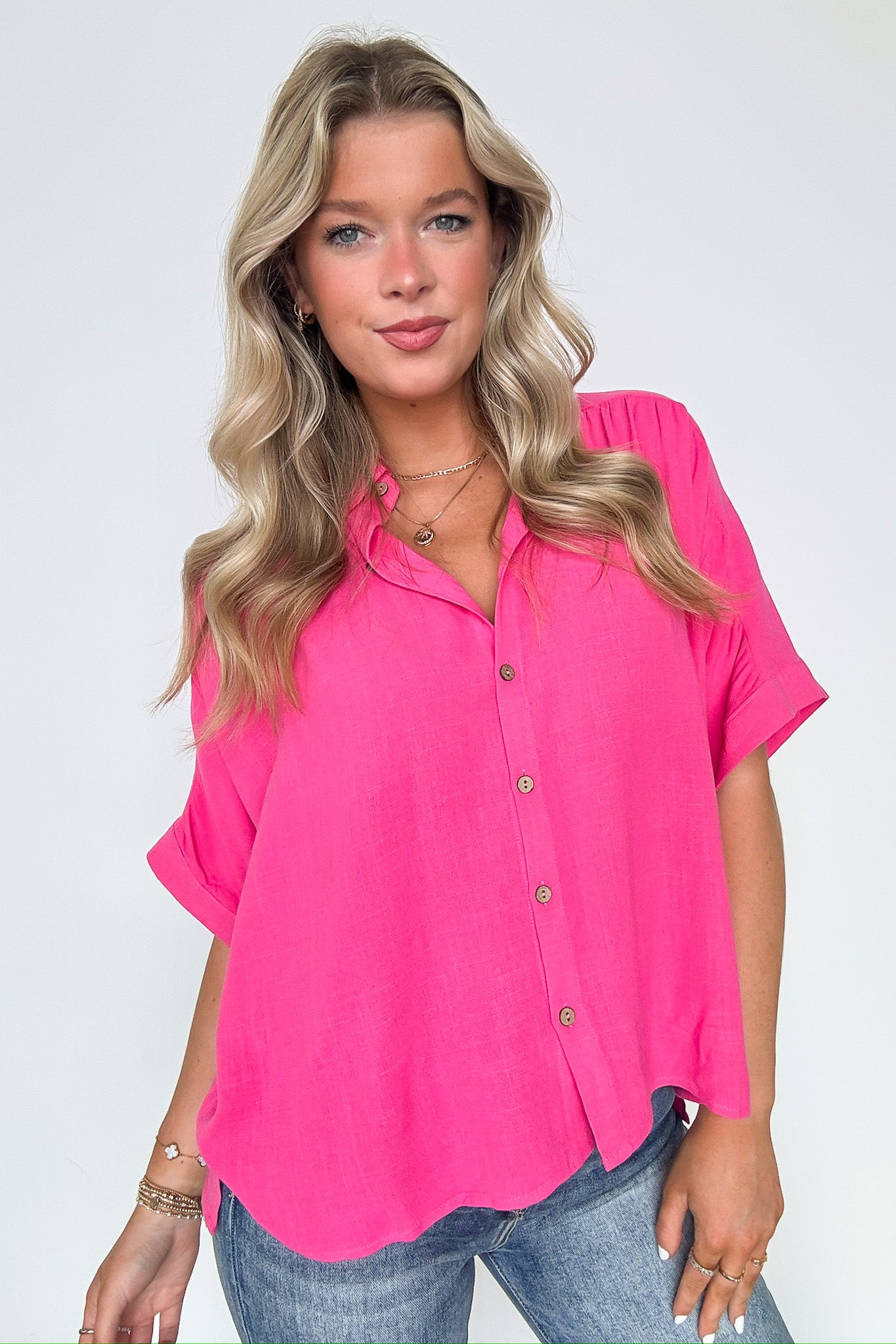  Elevated Decision Linen Button Down Top - BACK IN STOCK - Madison and Mallory