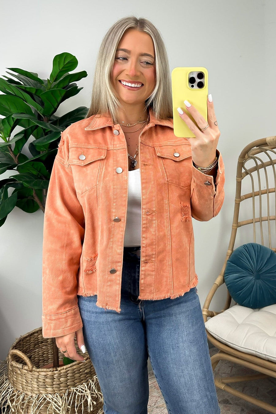  Elevated Energy Distressed Denim Jacket - FINAL SALE - Madison and Mallory