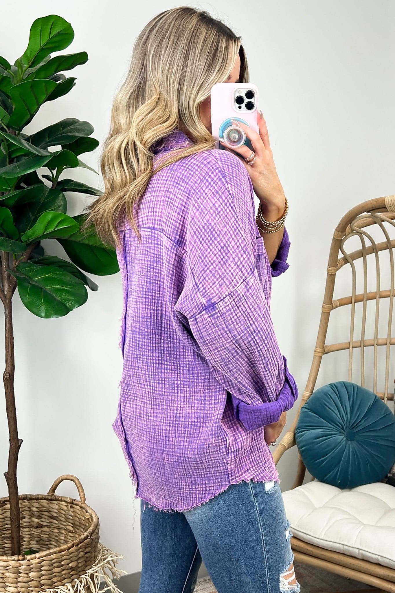  Elexis Washed Gauze Button Down Top - BACK IN STOCK - Madison and Mallory