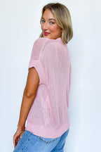 Eliza Knit Short Sleeve Sweater Top - FINAL SALE - Madison and Mallory