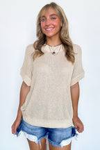 Eliza Knit Short Sleeve Sweater Top - FINAL SALE - Madison and Mallory