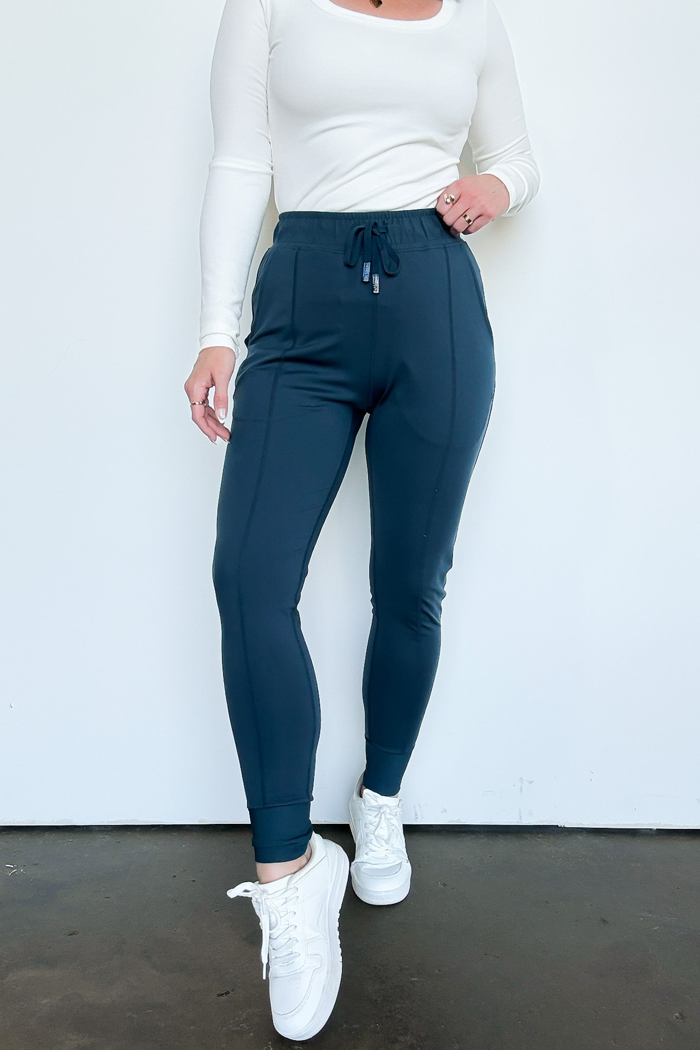 Midnight Navy / S Ellena Drawstring Paneled Joggers - Madison and Mallory