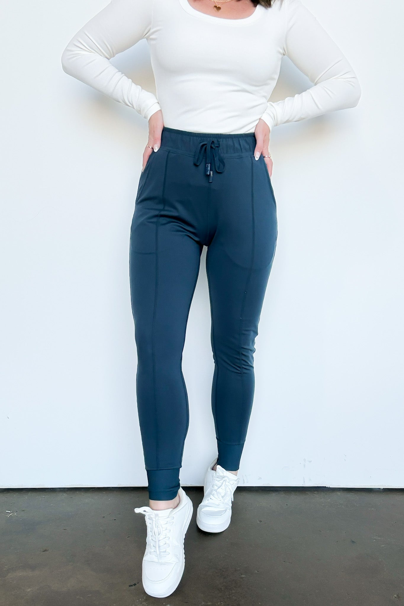  Ellena Drawstring Paneled Joggers - Madison and Mallory