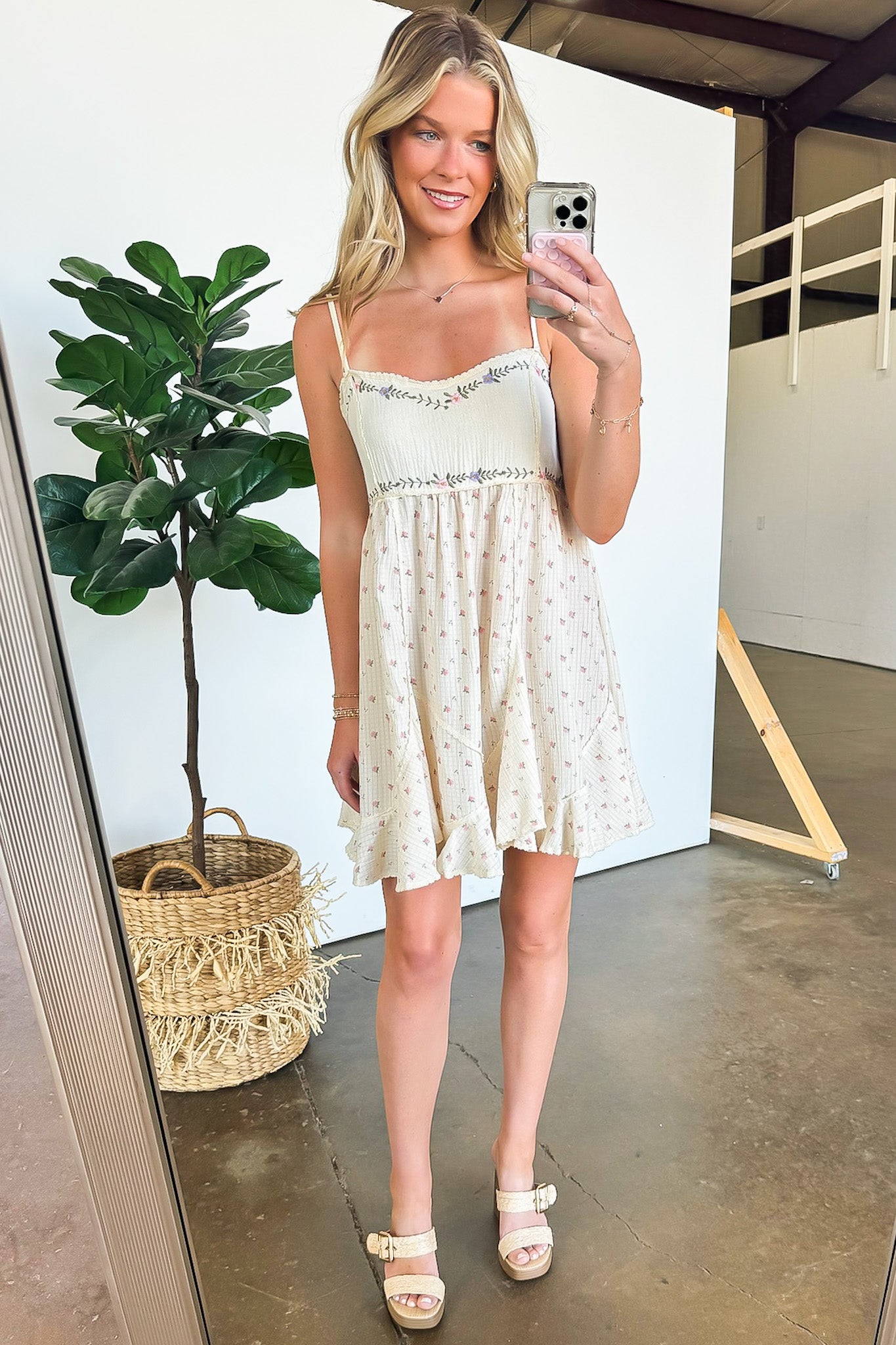 Ellette Double Gauze Floral Woven Dress - FINAL SALE - Madison and Mallory