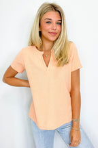 Ellie Waffle Knit V-Neck Top - FINAL SALE - Madison and Mallory