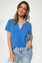Ellie Waffle Knit V-Neck Top - FINAL SALE - Madison and Mallory