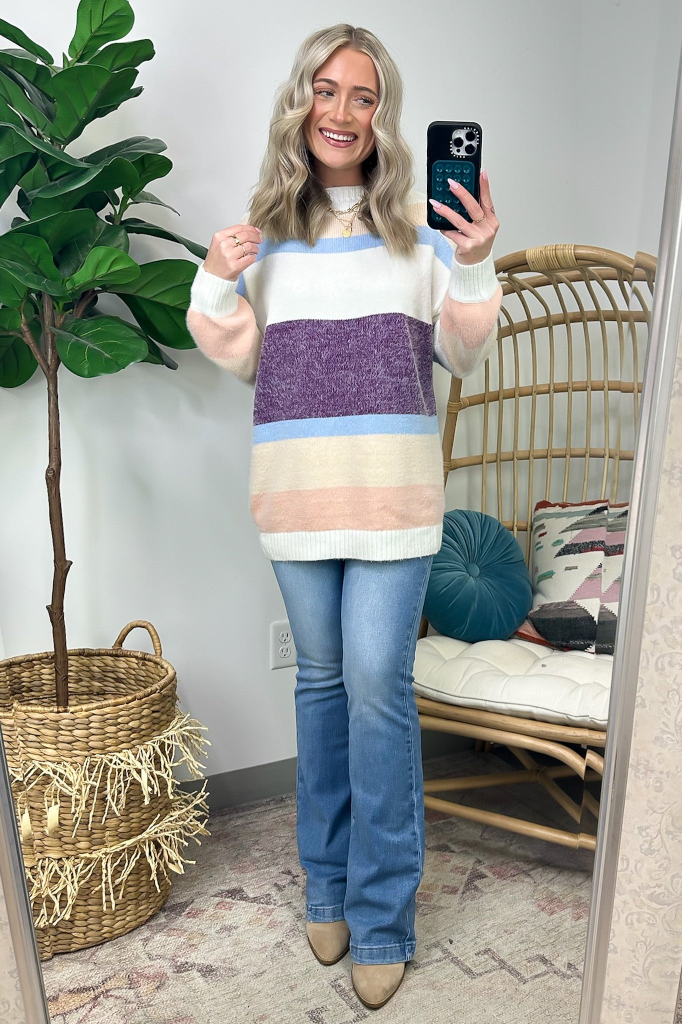  Ellodie Multi Stripe Soft Knit Sweater - FINAL SALE - Madison and Mallory
