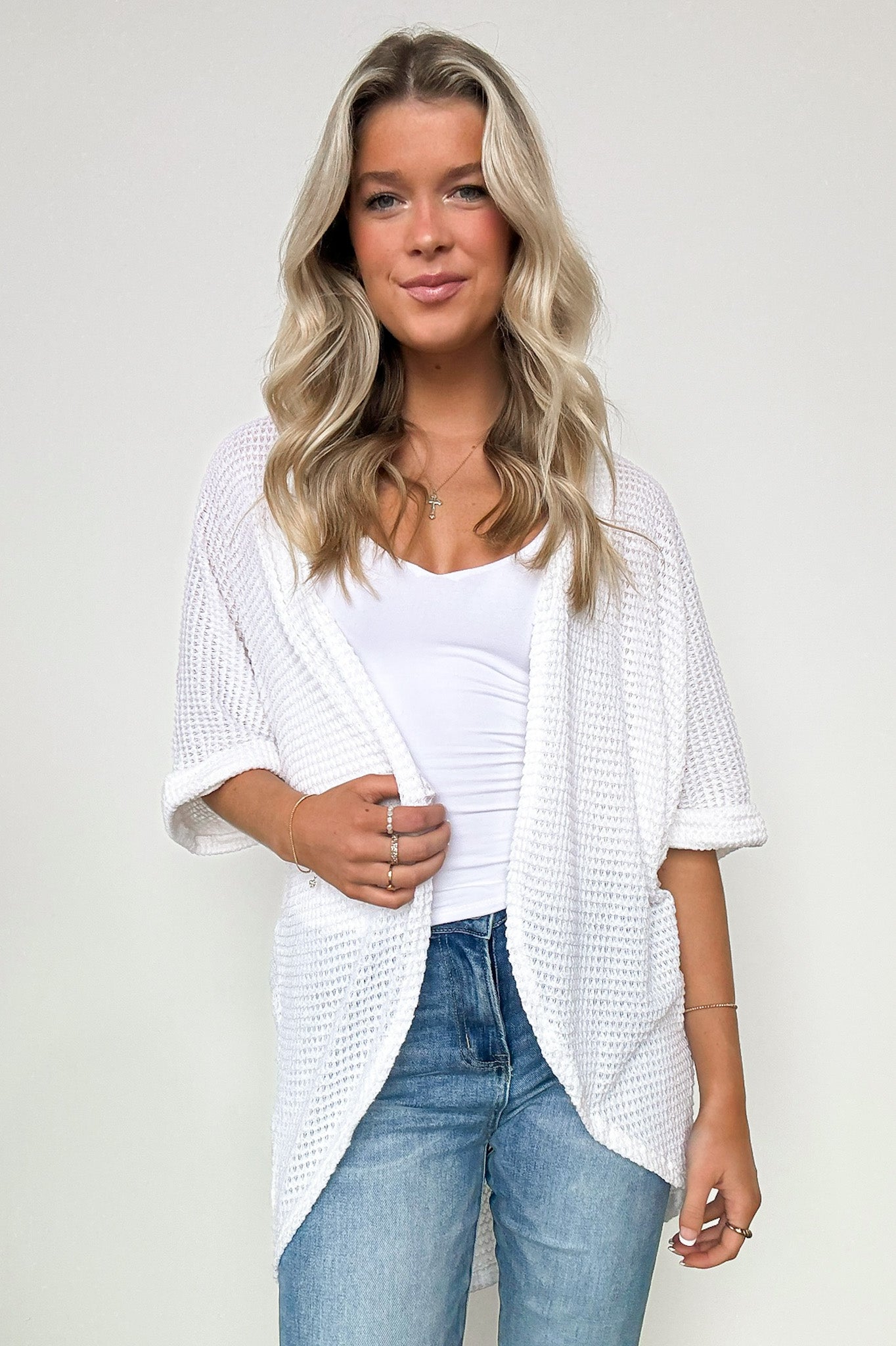 Mittoshop top waffle cardigan