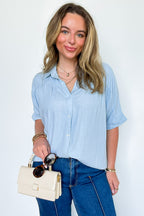 Emaleigh Button Up Collared Dolman Shirt - FINAL SALE - Madison and Mallory