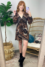  Emberlie Geo Print Belted Dress - FINAL SALE - Madison and Mallory