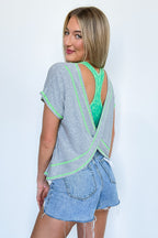 Emelia Cross Back Short Sleeve Top - FINAL SALE - Madison and Mallory