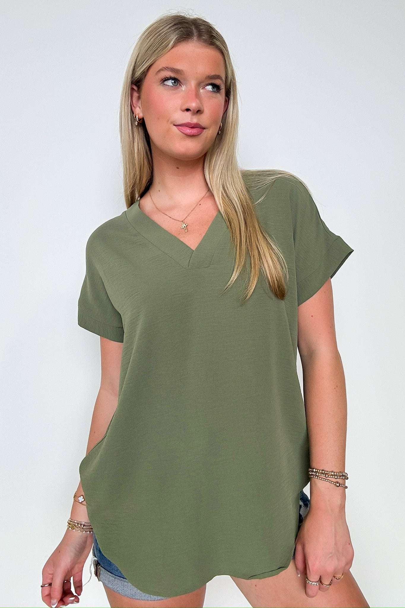 Emileigh V-Neck Relaxed Fit Top - FINAL SALE - Madison and Mallory
