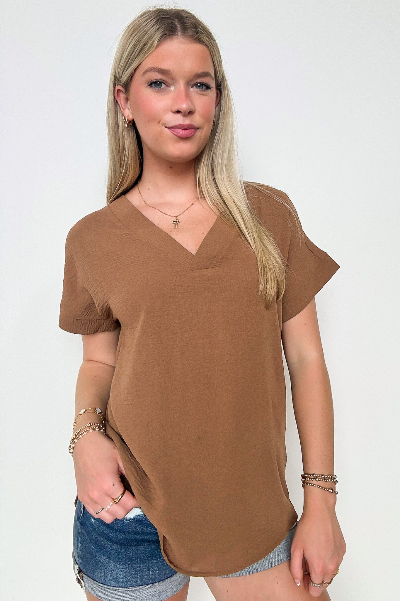  Emileigh V-Neck Relaxed Fit Top - BACK IN STOCK - Madison and Mallory