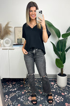 Emileigh V-Neck Relaxed Fit Top - FINAL SALE - Madison and Mallory