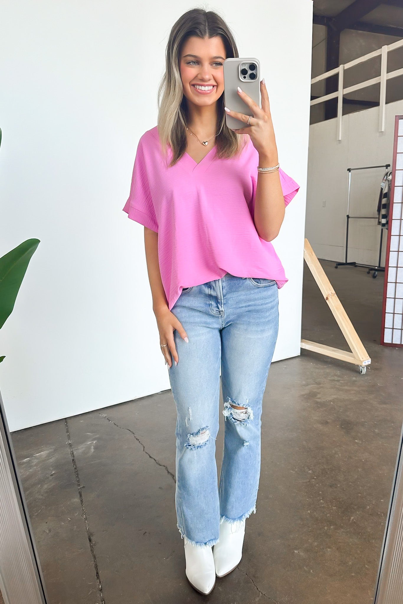  Emileigh V-Neck Relaxed Fit Top - BACK IN STOCK - Madison and Mallory