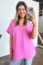 Emileigh V-Neck Relaxed Fit Top - FINAL SALE - Madison and Mallory