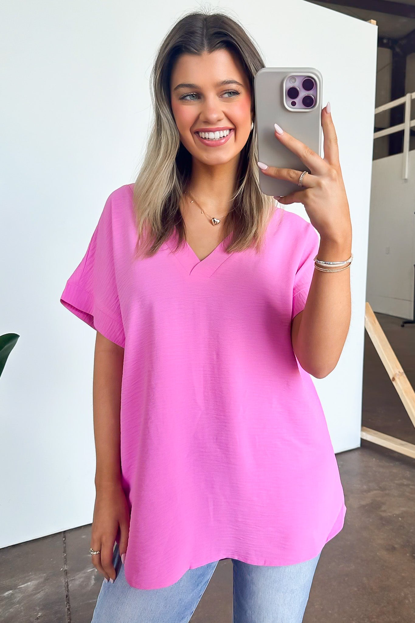 Emileigh V-Neck Relaxed Fit Top - FINAL SALE - Madison and Mallory