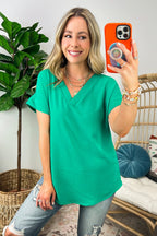  Emileigh V-Neck Relaxed Fit Top - BACK IN STOCK - Madison and Mallory