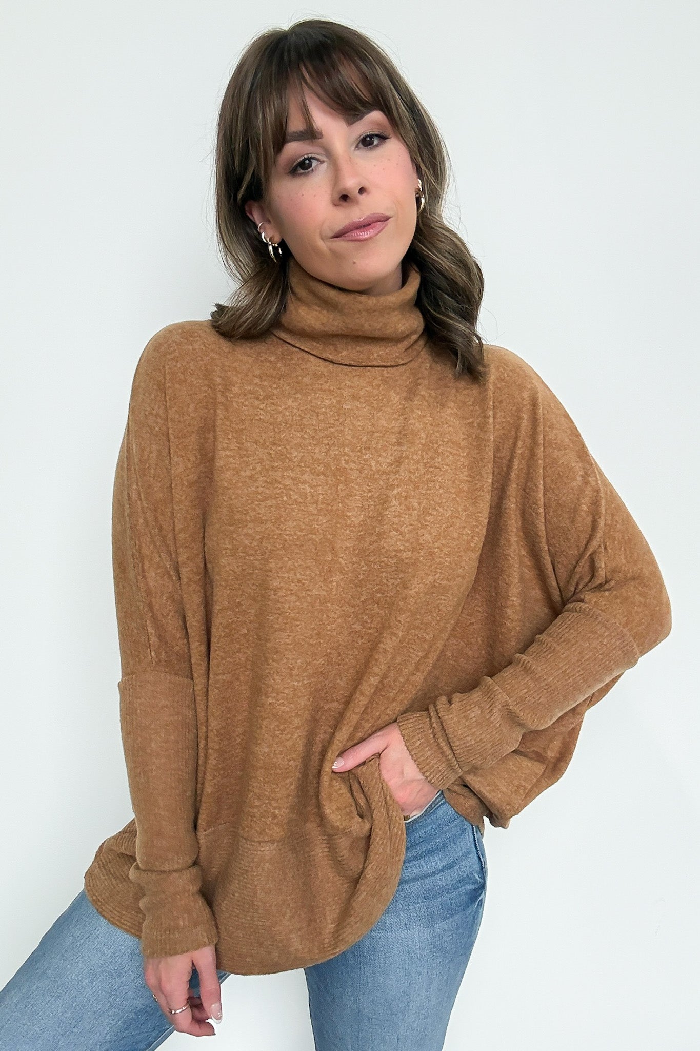  Emily Turtleneck Melange Knit Sweater - Madison and Mallory