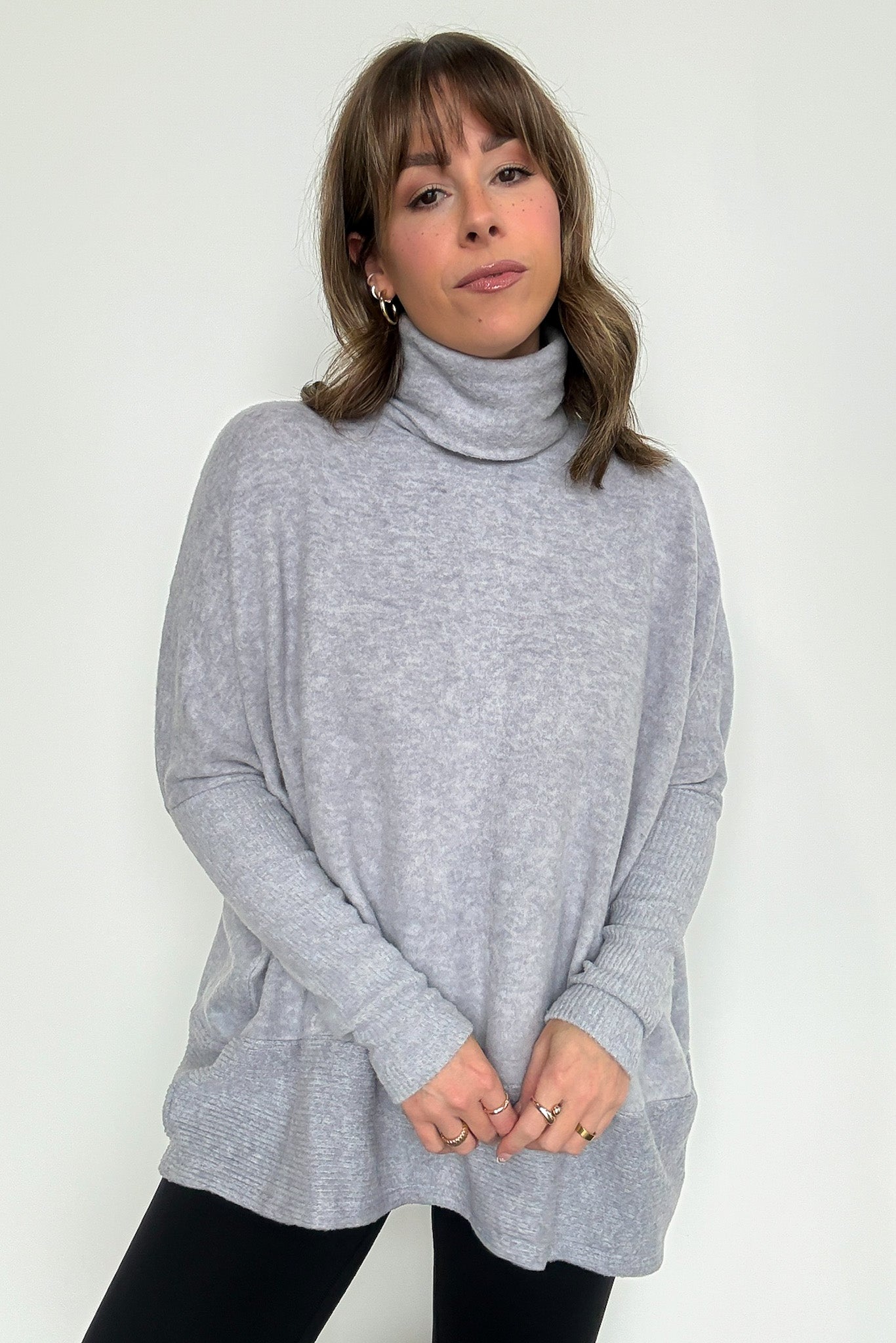  Emily Turtleneck Melange Knit Sweater - Madison and Mallory