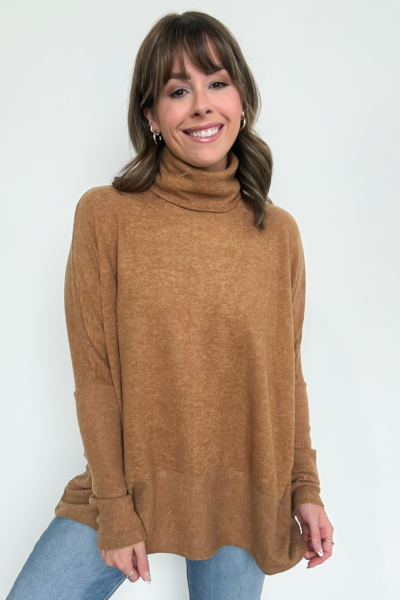  Emily Turtleneck Melange Knit Sweater - Madison and Mallory